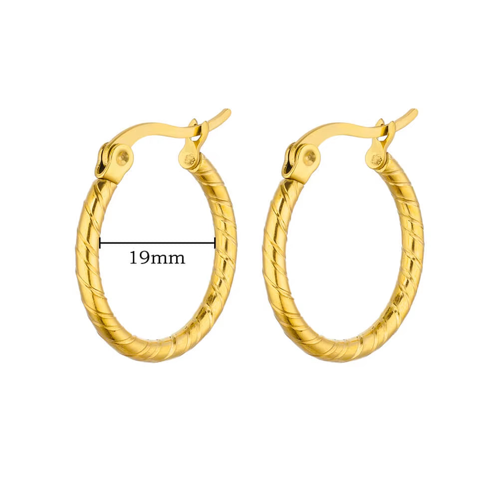 U Shape Hoop Earrings for Women Smooth Gold Color Stainless Steel Earrings Female Classic Statement Wedding Ear Jewelry Aretes