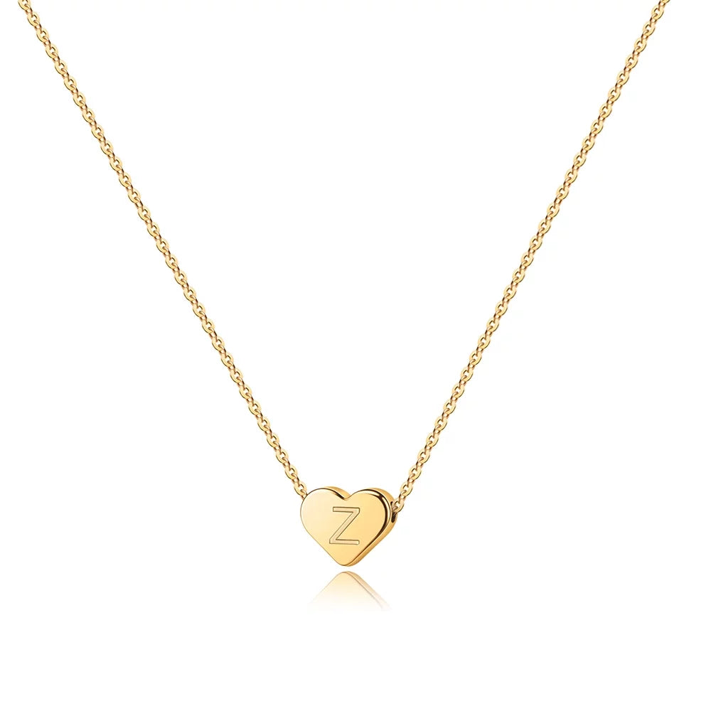 Heart Initial Necklace for Women - 14K Gold Filled Heart Initial Necklace for Women