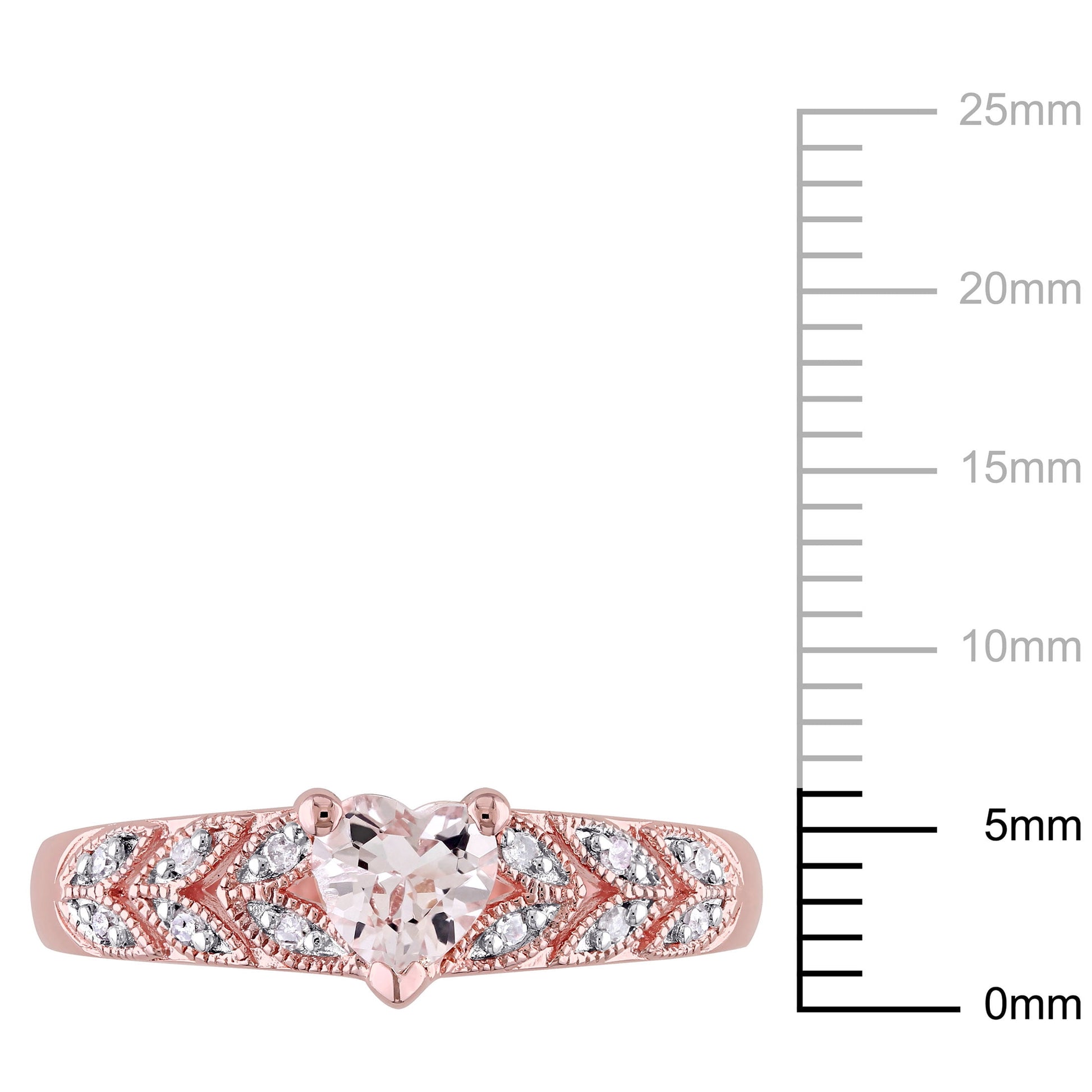 Women'S Morganite Rose Gold Plated Ring